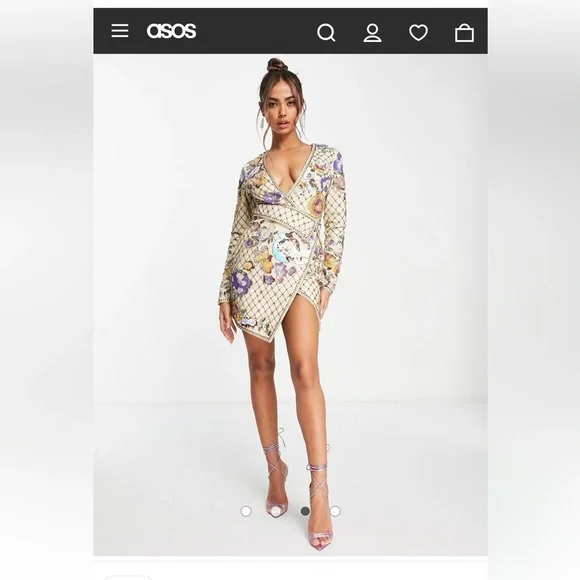 ASOS Structured V Neck Beaded Dress - Very Intricate Size 0 - NWT NEVER TRIED ON ASOS Structured V Neck Beaded Dress - Very Intricate Size 0 - NWT NEVER TRIED ON